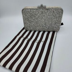 Henri Bendel Glitter Croc Embossed Box Clutch Crossbody Bag w/ Dust Bag